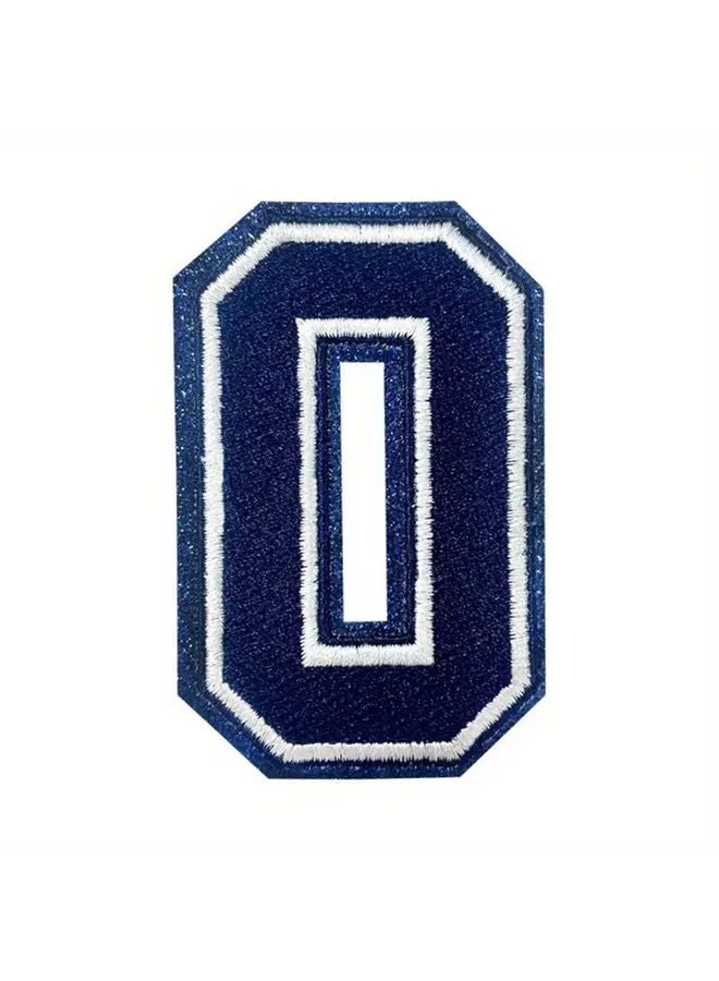 Baseball Embroidered Iron On Patch Number 0 9 Black White Blue Design For Shirts Hats - Image 5